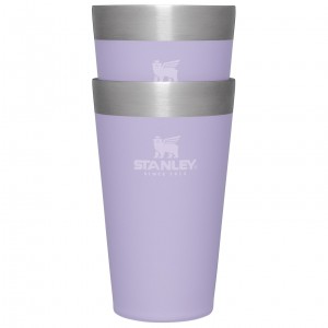 Stanley Adventure Stacking Stainless Steel Beer Pint | 2 Pack | 16oz Tumbler Levandule | XYC983604